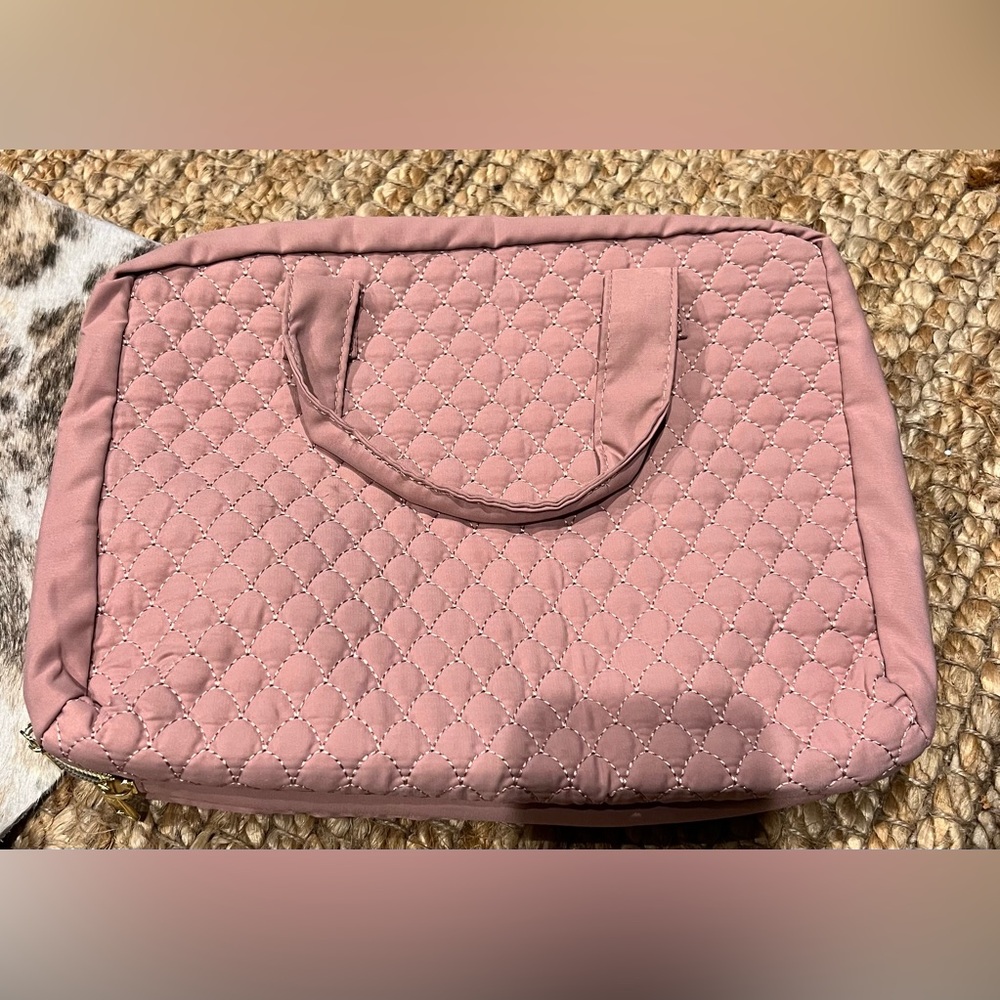 Quilted Pink Travel Toiletry Bag